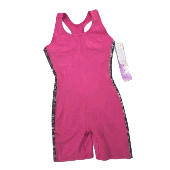 VTG Gilda Marx 80s Pink Racerback Cotton Unitard Biketard Dance Size XS (Y/J) - Picture 1 of 15